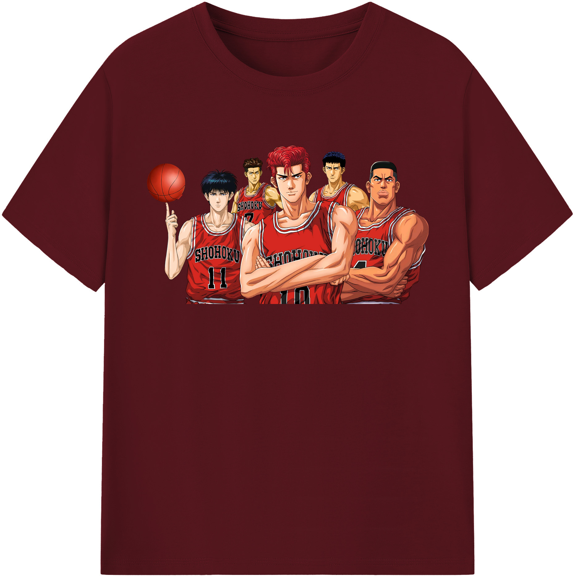 SLAM DUNK／スラムダンク 綿100％半袖Tシャツ（フロントプリント）